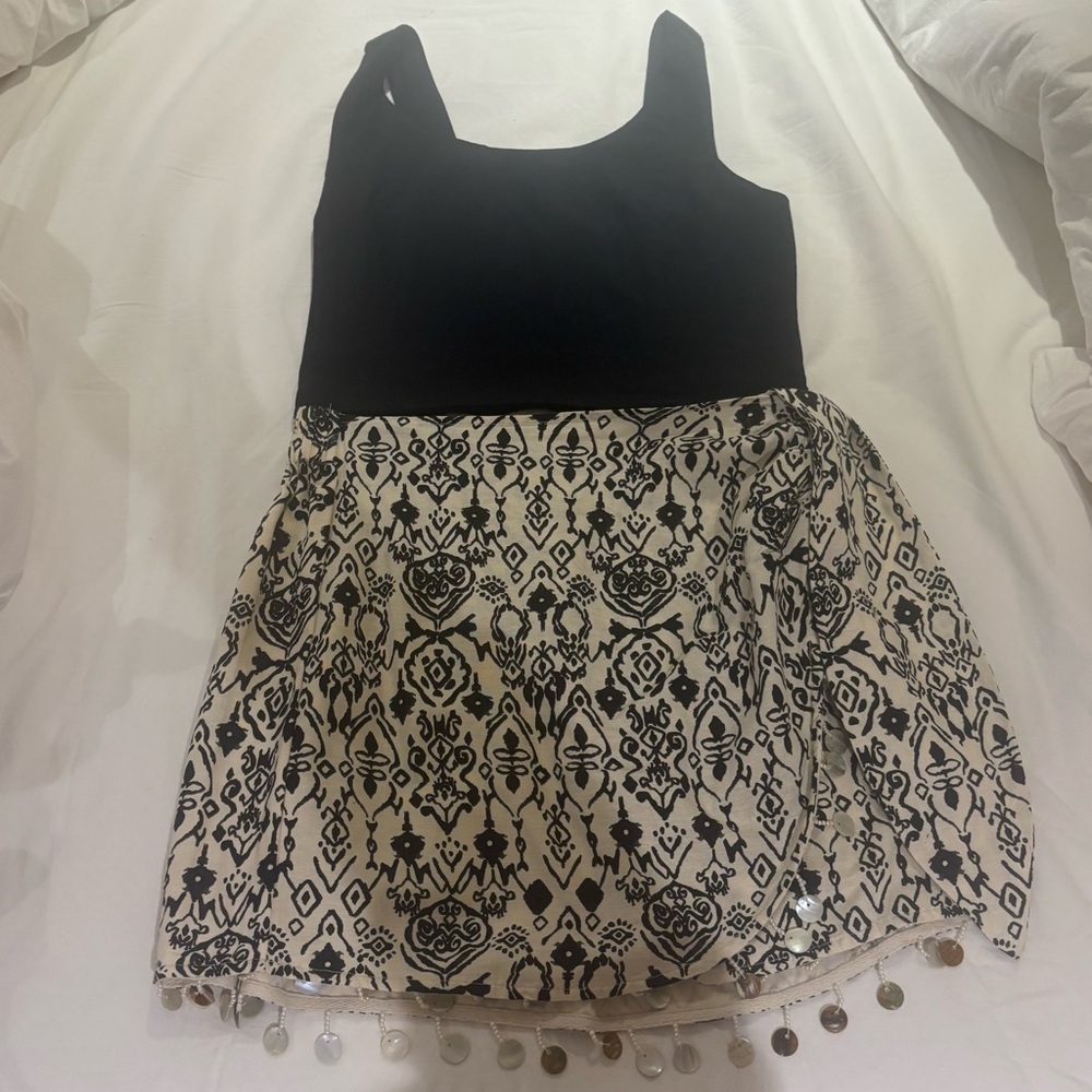 Japna Black and Cream Mini Skirt